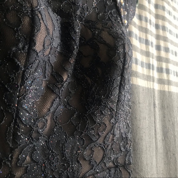 David’s Bridal Blue Lace Gown - Picture 4 of 5